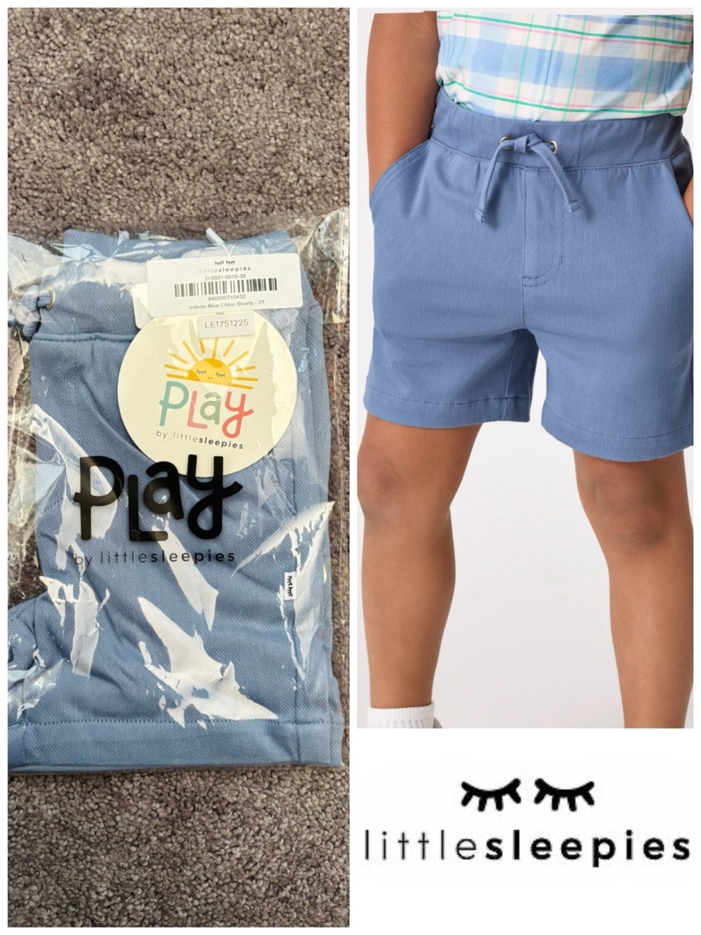 Little Sleepies Blue Chino Shorts 2T